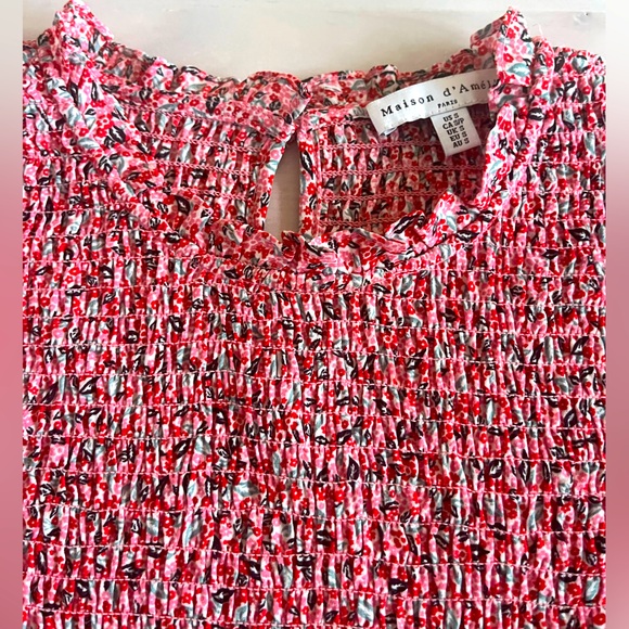 Anthropologie Maison d'Amelie woman's smocked top.Size Smalll - Picture 7 of 9